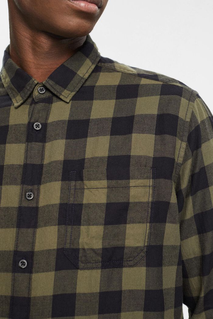 Flanelová košile z udržitelné bavlny s kárem vichy, KHAKI GREEN, detail image number 0