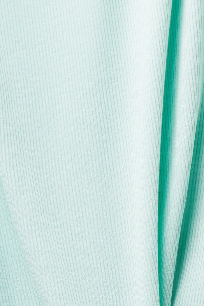 Žerzejový top z žebrové pleteniny s krajkou, LIGHT AQUA GREEN, detail image number 4