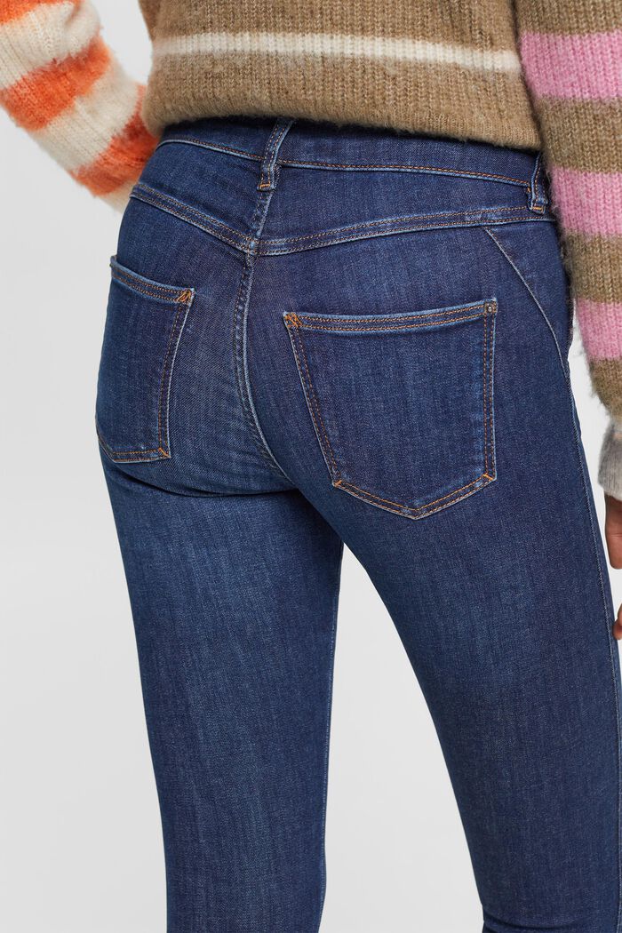 Strečové skinny džíny s vysokým pasem, BLUE DARK WASHED, detail image number 4