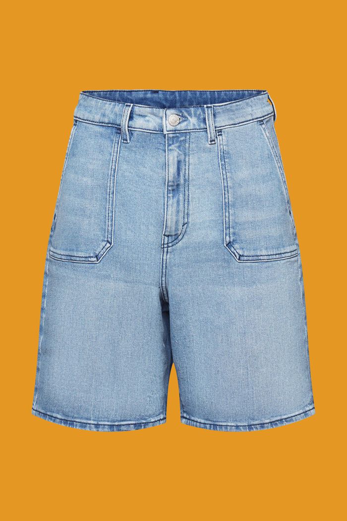 Džínové šortky s vysokým pasem, BLUE LIGHT WASHED, detail image number 7
