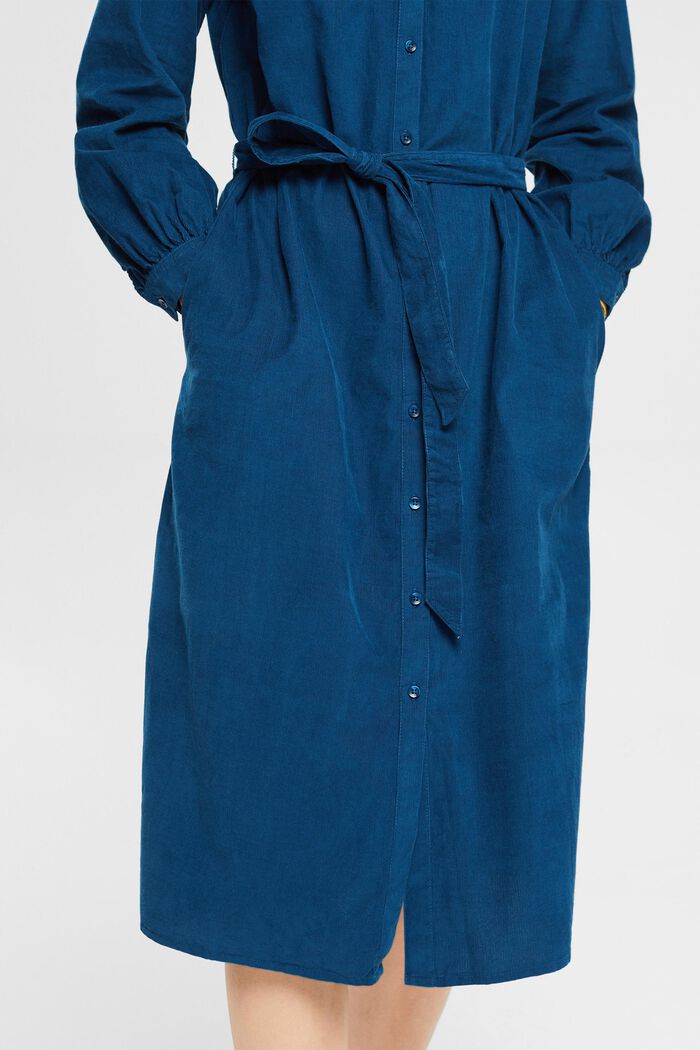 Manšestrové midi šaty, PETROL BLUE, detail image number 2
