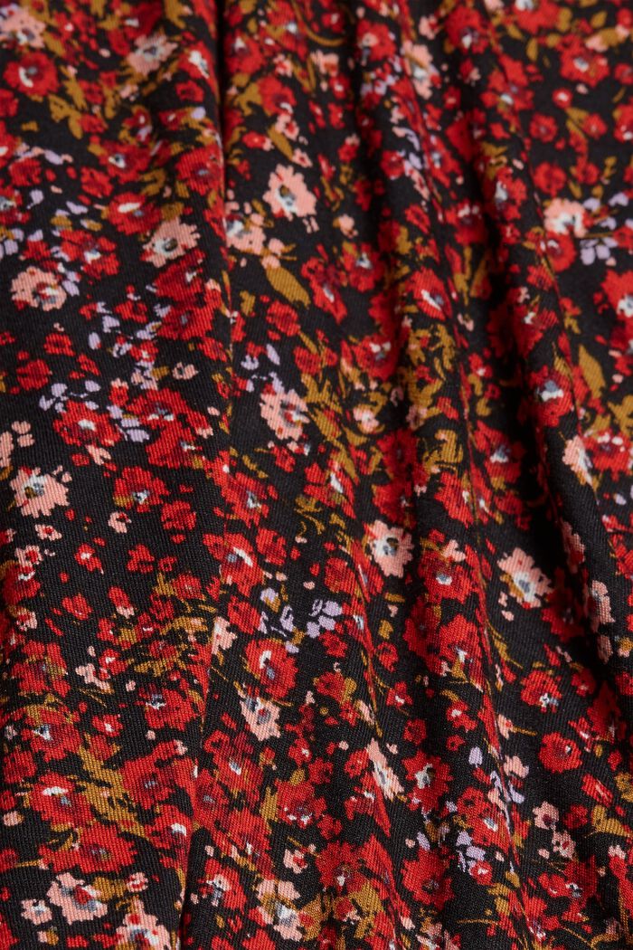 Tričko s dlouhým rukávem a drobnými kvítky, z materiálu LENZING™ ECOVERO™, DARK RED, detail image number 4