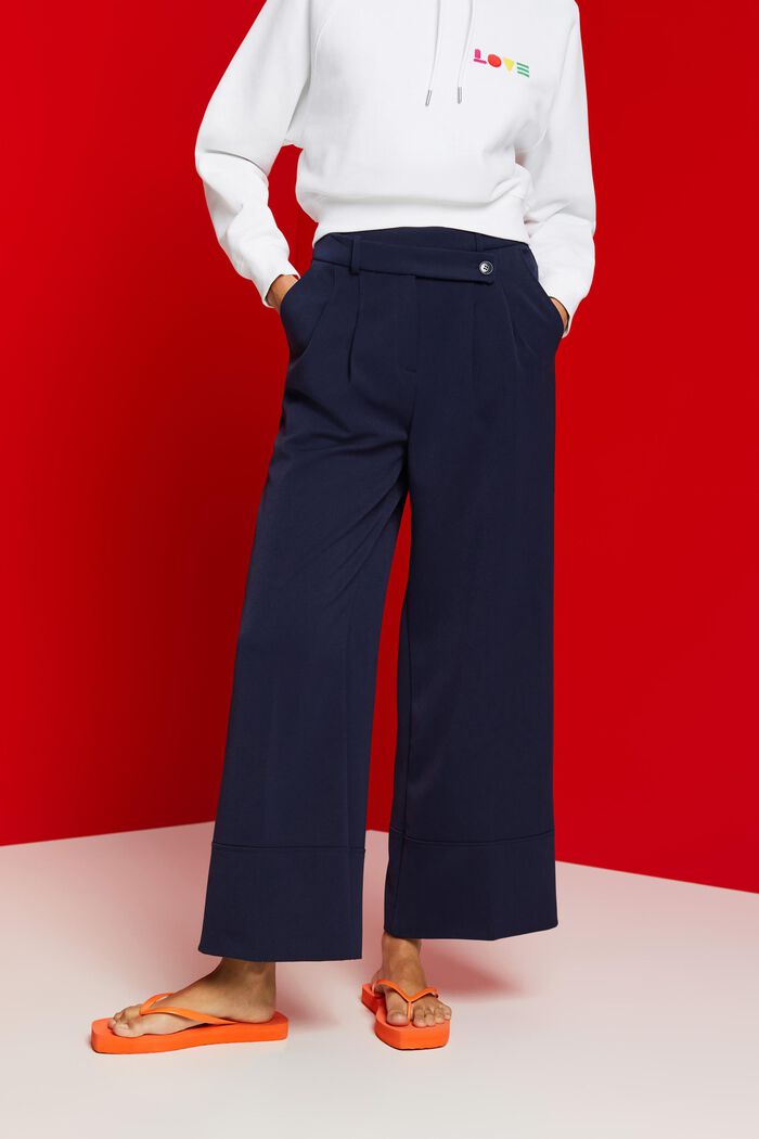 Kalhotová sukně s příměsí viskózy, NAVY, detail image number 0