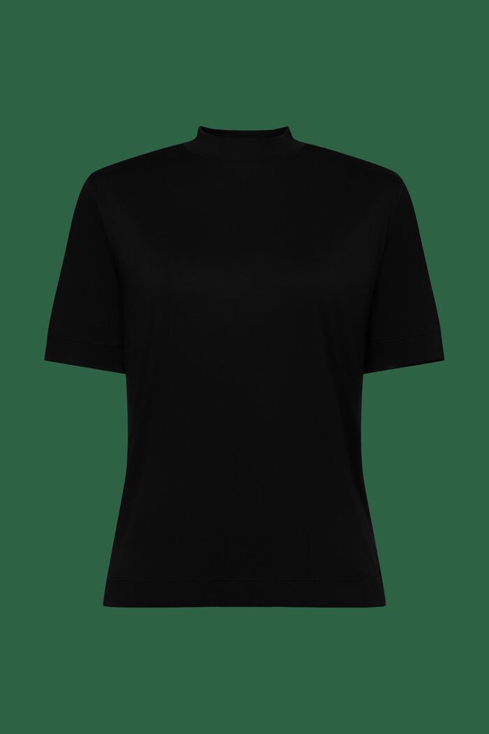 Žerzejové tričko se stojáčkem, BLACK, detail image number 5