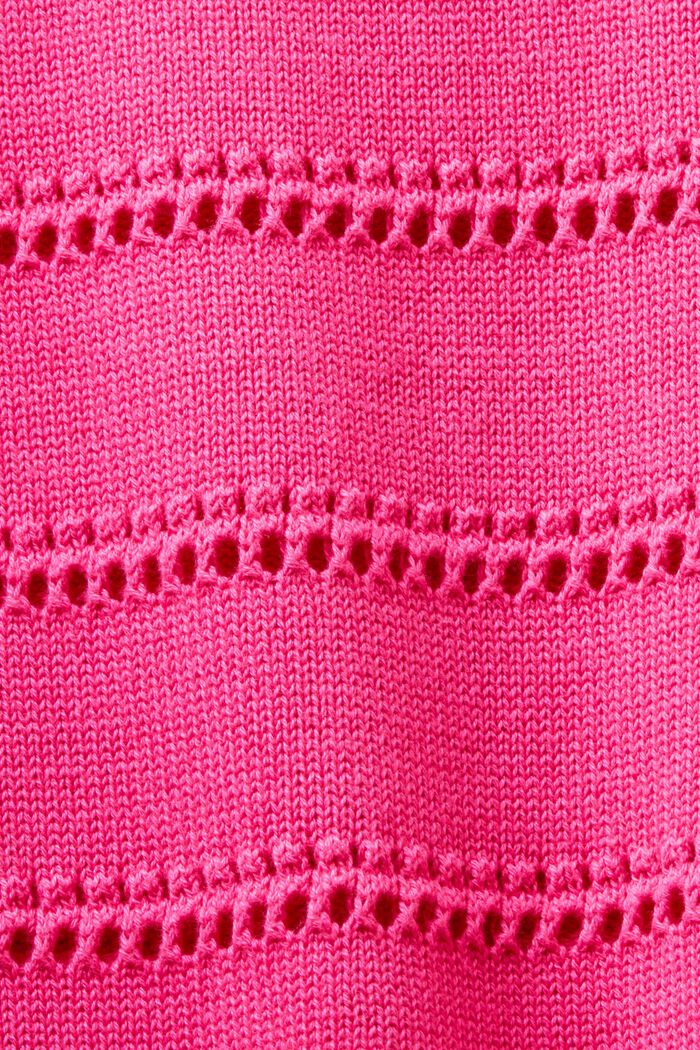 Pulovr s krátkým rukávem, z dírkované pleteniny, PINK FUCHSIA, detail image number 4