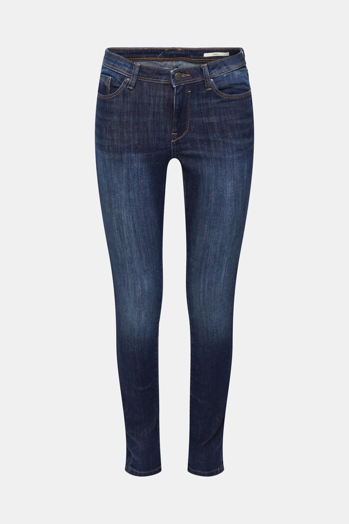 Strečové skinny džíny, BLUE DARK WASHED, overview