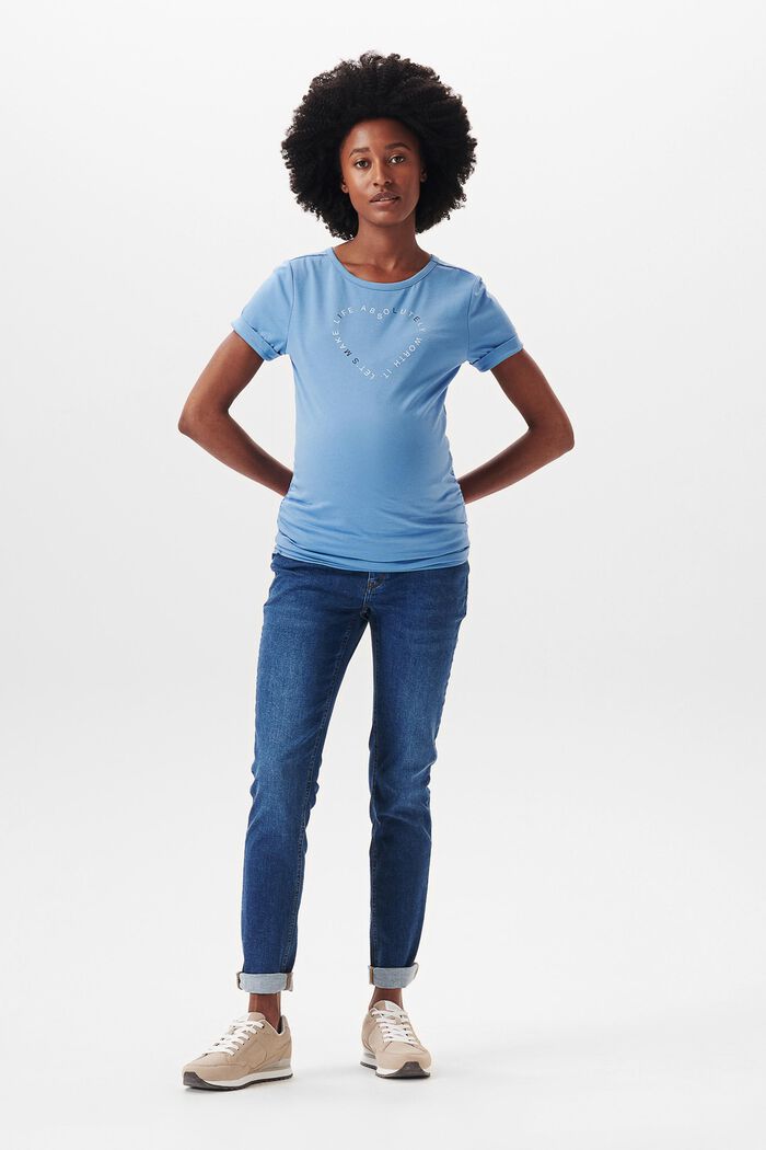 Tričko s natištěným nápisem, bio bavlna, BLUE, detail image number 0