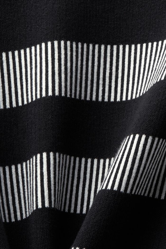 Pruhovaný žakárový pulovr s kulatým výstřihem, BLACK, detail image number 5
