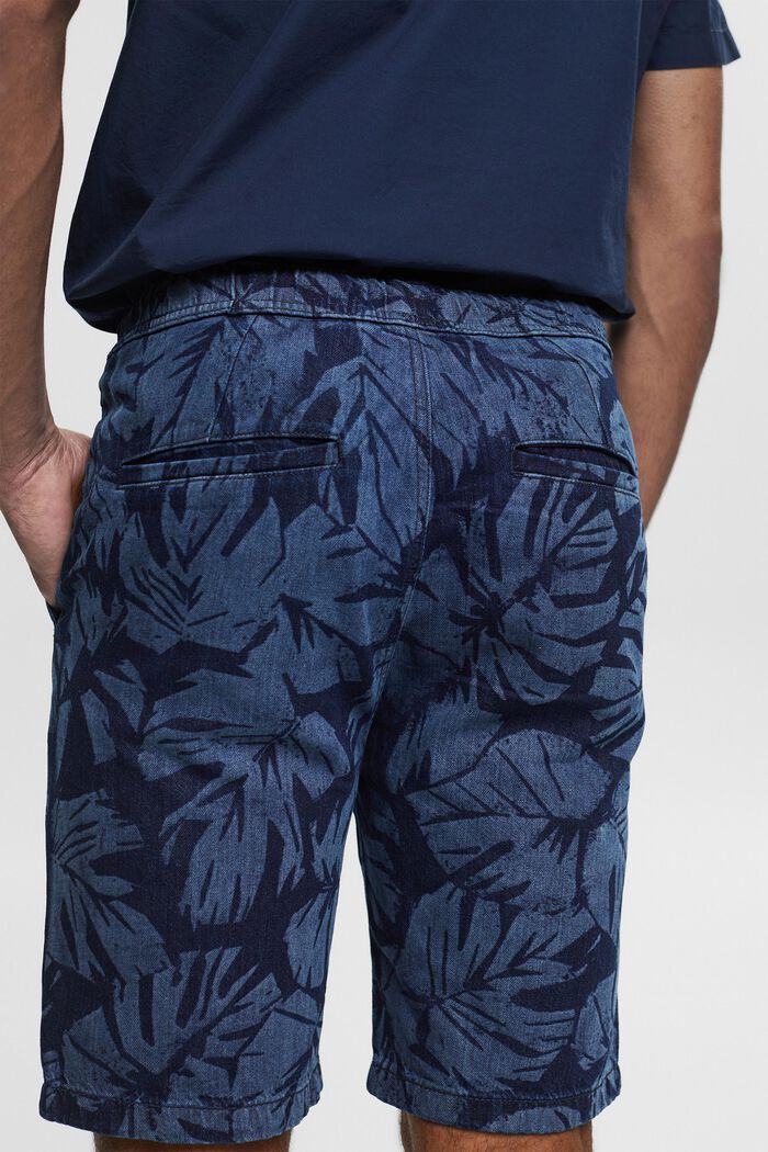 Džínové šortky s tropickým potiskem, BLUE MEDIUM WASHED, detail image number 5