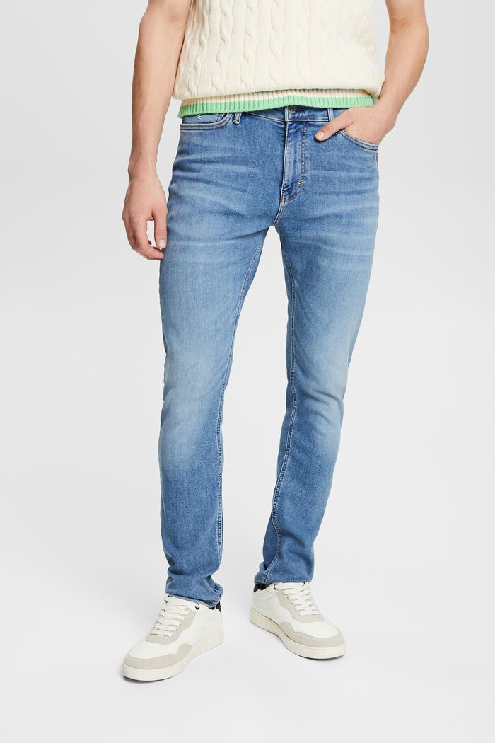 Skinny džíny se střední výškou pasu, BLUE LIGHT WASHED, detail image number 0