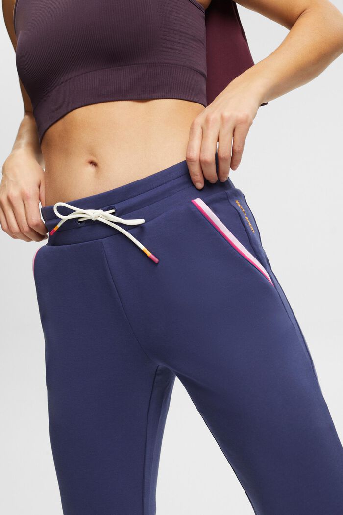 Joggingové kalhoty s manžetami na zip, bio bavlna, NAVY, detail image number 2