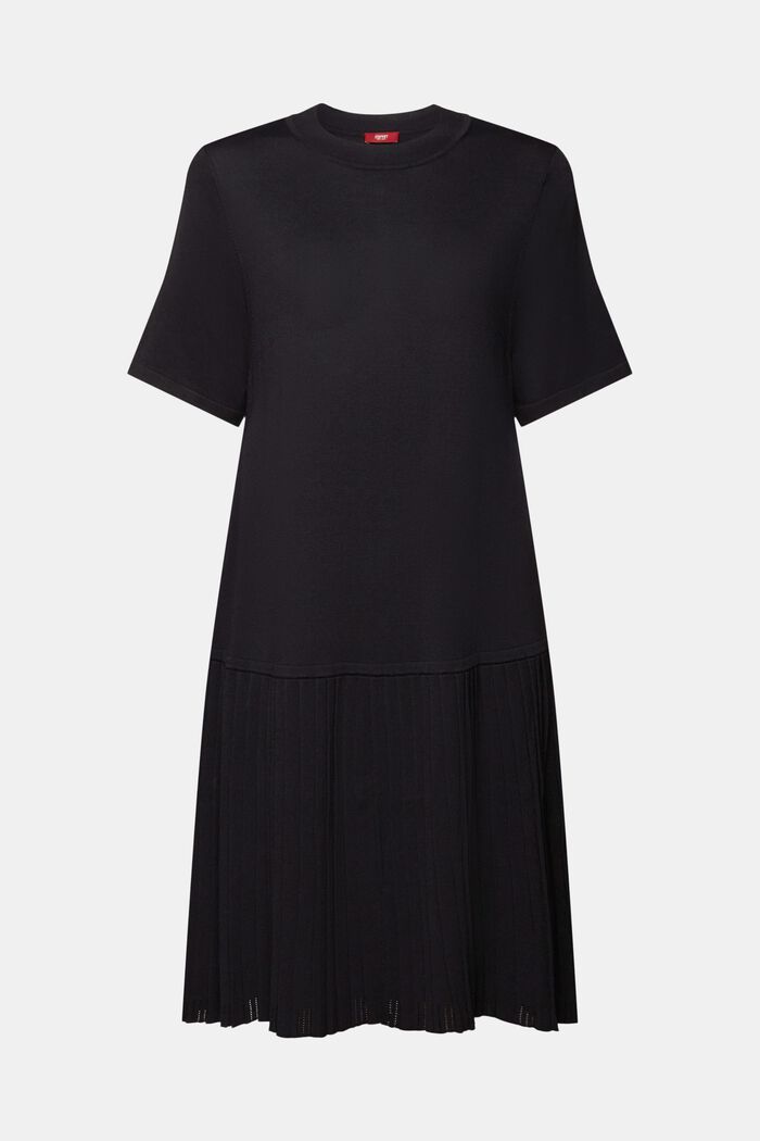 Plisované šaty se sníženým pasem, BLACK, detail image number 6