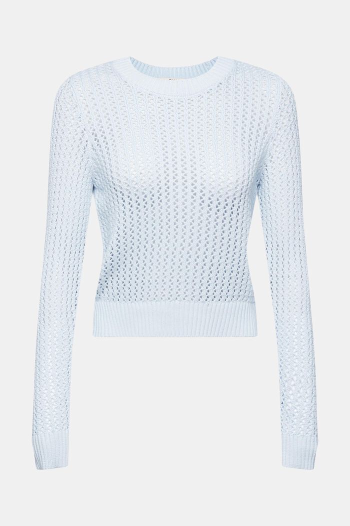 Strukturovaný pulovr z bio bavlny, PASTEL BLUE, detail image number 5