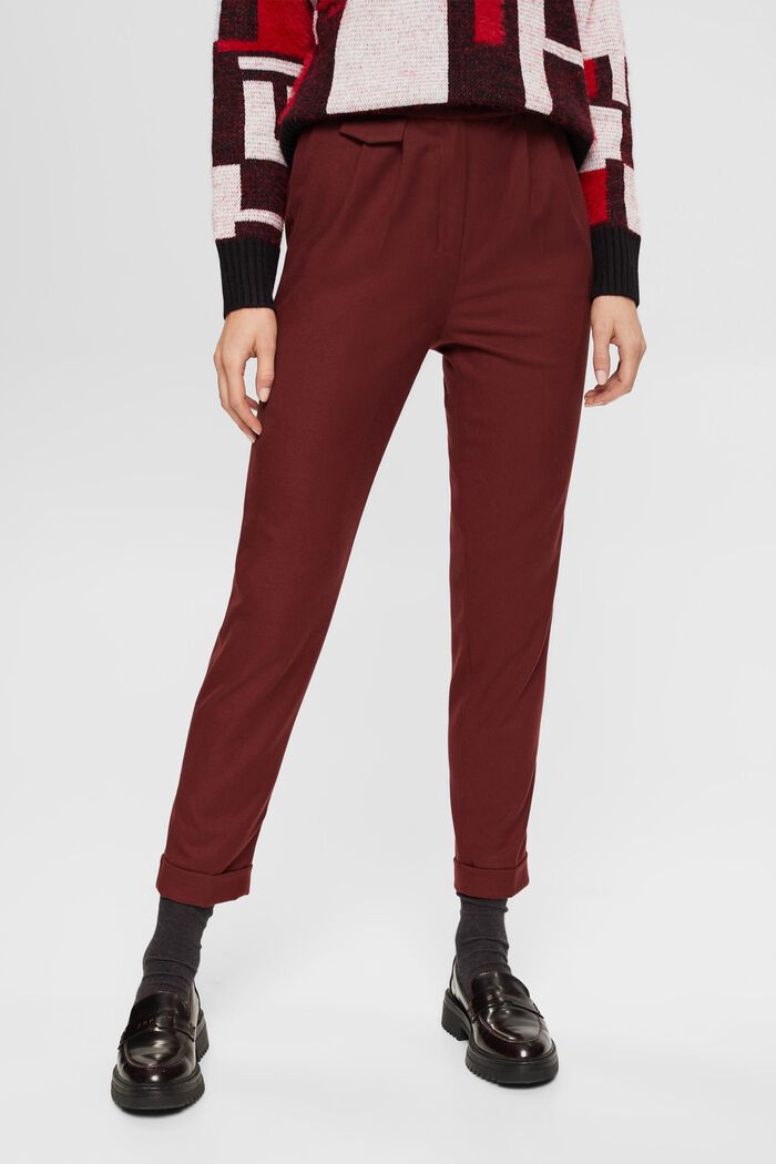 Kalhoty se zúženými nohavicemi, BORDEAUX RED, detail image number 1