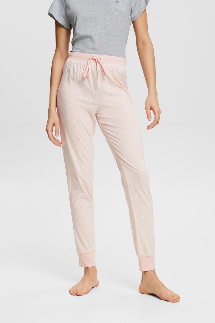 Pyžamové kalhoty s potiskem, z žerzeje, LIGHT PINK, detail image number 0