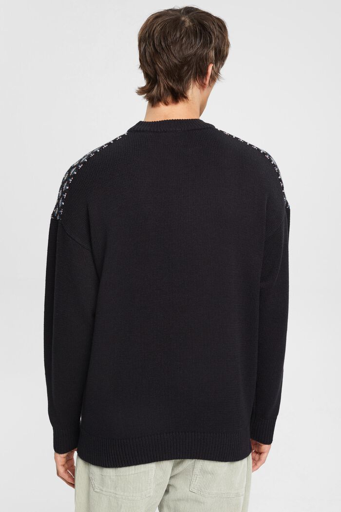 Žakárový pulovr, BLACK, detail image number 3