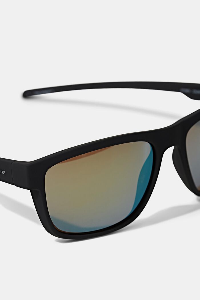 Sportovní sluneční brýle s matnými obroučkami, BLACK, detail image number 1