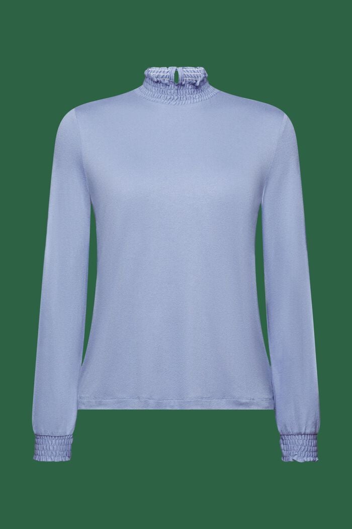 Tričko s dlouhým rukávem a nařasením, LENZING™ ECOVERO™, BLUE LAVENDER, detail image number 6