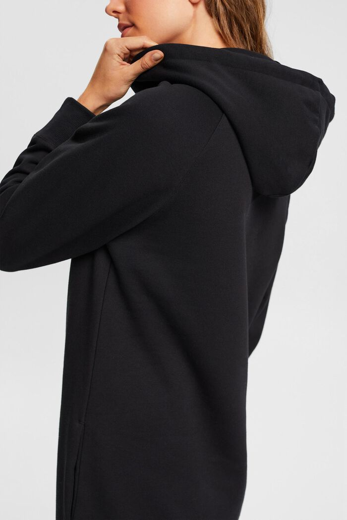 Prodloužené mikinové šaty s kapucí, BLACK, detail image number 2