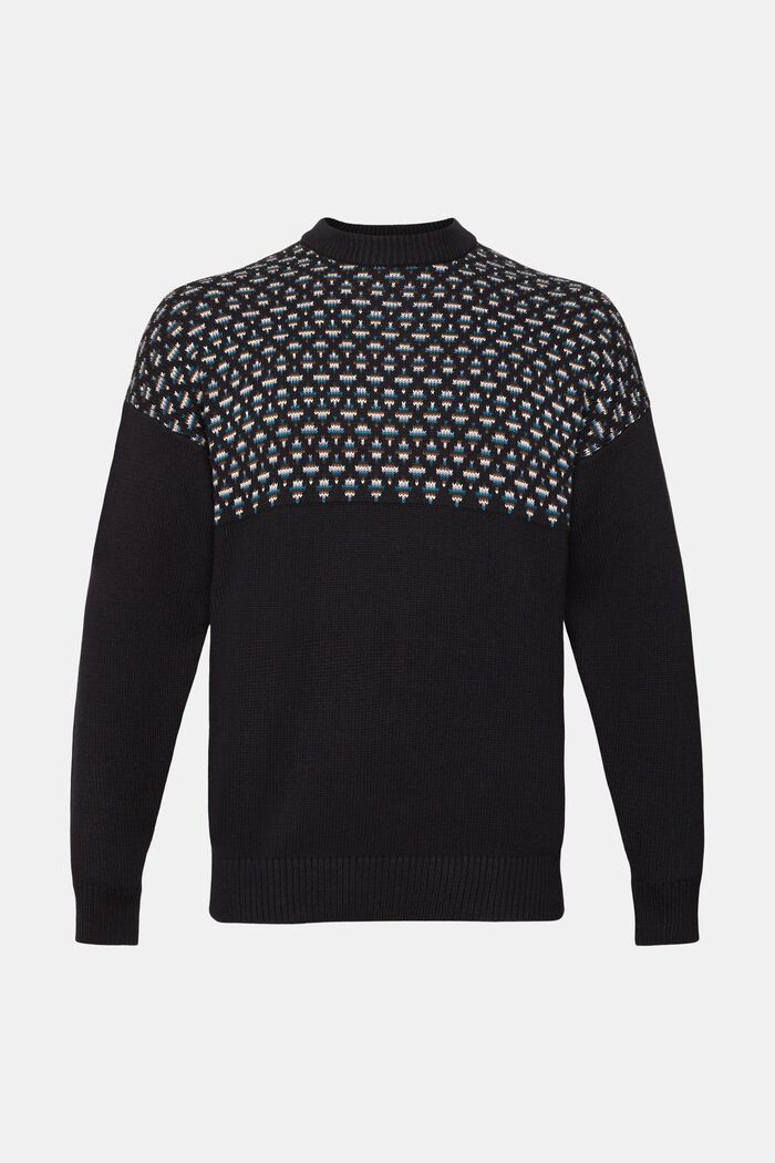 Žakárový pulovr, BLACK, detail image number 6