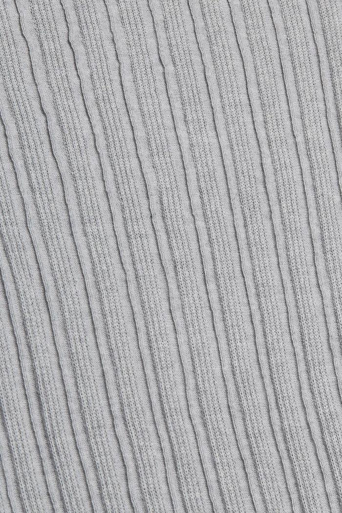 Svetr z žebrované pleteniny ze 100% bavlny, LIGHT GREY, detail image number 4
