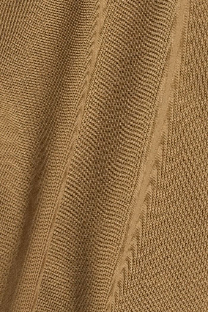 Basic triko se špičatým výstřihem, z bio bavlny, LIGHT KHAKI, detail image number 4