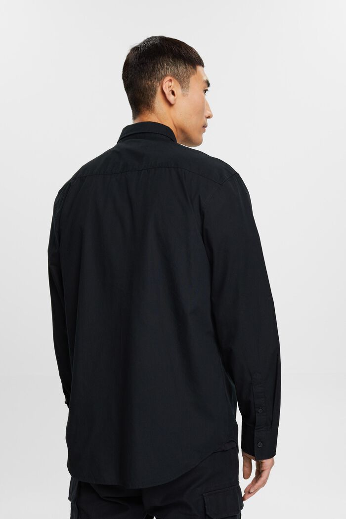 Propínací popelínová košile, 100 % bavlna, BLACK, detail image number 3