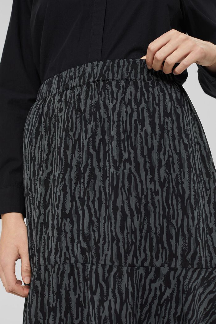 Vzorovaná midi sukně z šifonu, GUNMETAL, detail image number 2