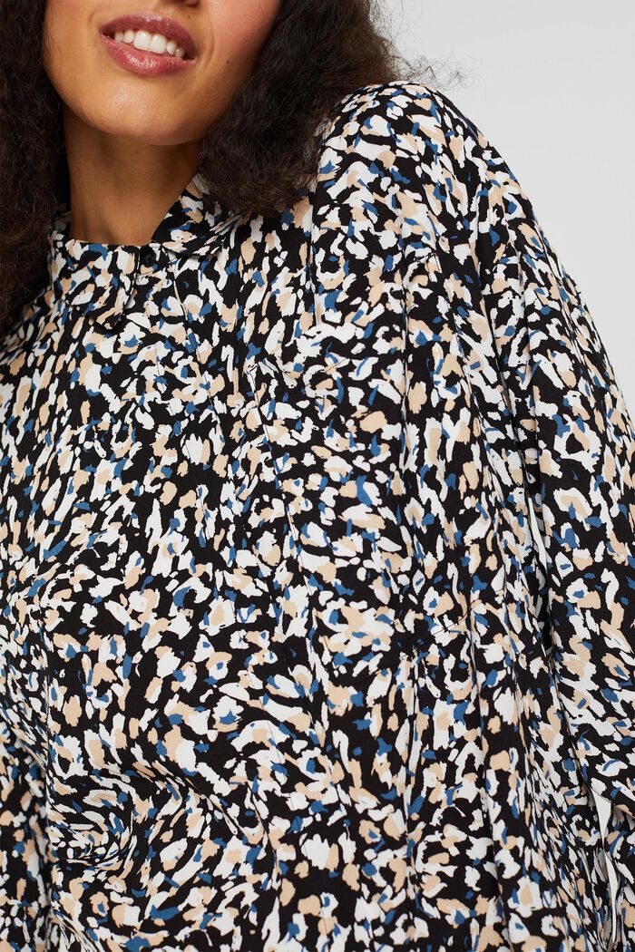 Košilová halenka s potiskem, LENZING™ ECOVERO™, BLUE, detail image number 2