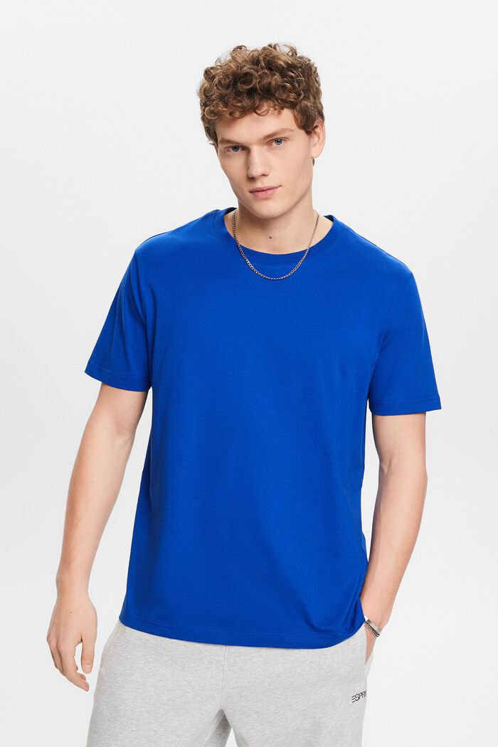 Žerzejové tričko s kulatým výstřihem, BRIGHT BLUE, detail image number 0