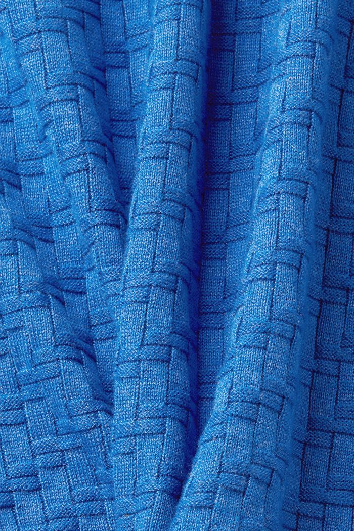 Pulovr s kulatým výstřihem a texturou, BLUE, detail image number 6