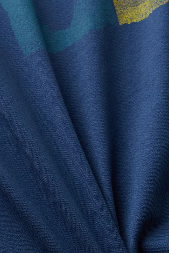 Tričko s dlouhým rukávem a potiskem na hrudi, PETROL BLUE, detail image number 5