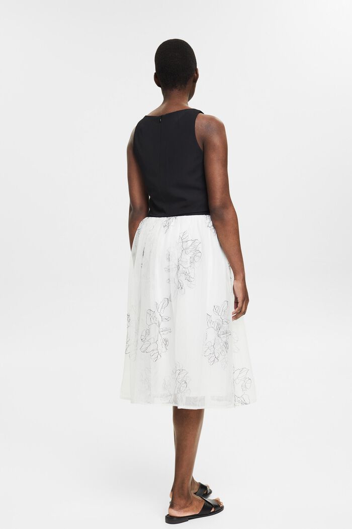 Dvouvrstvá tylová sukně s výšivkou, OFF WHITE, detail image number 3