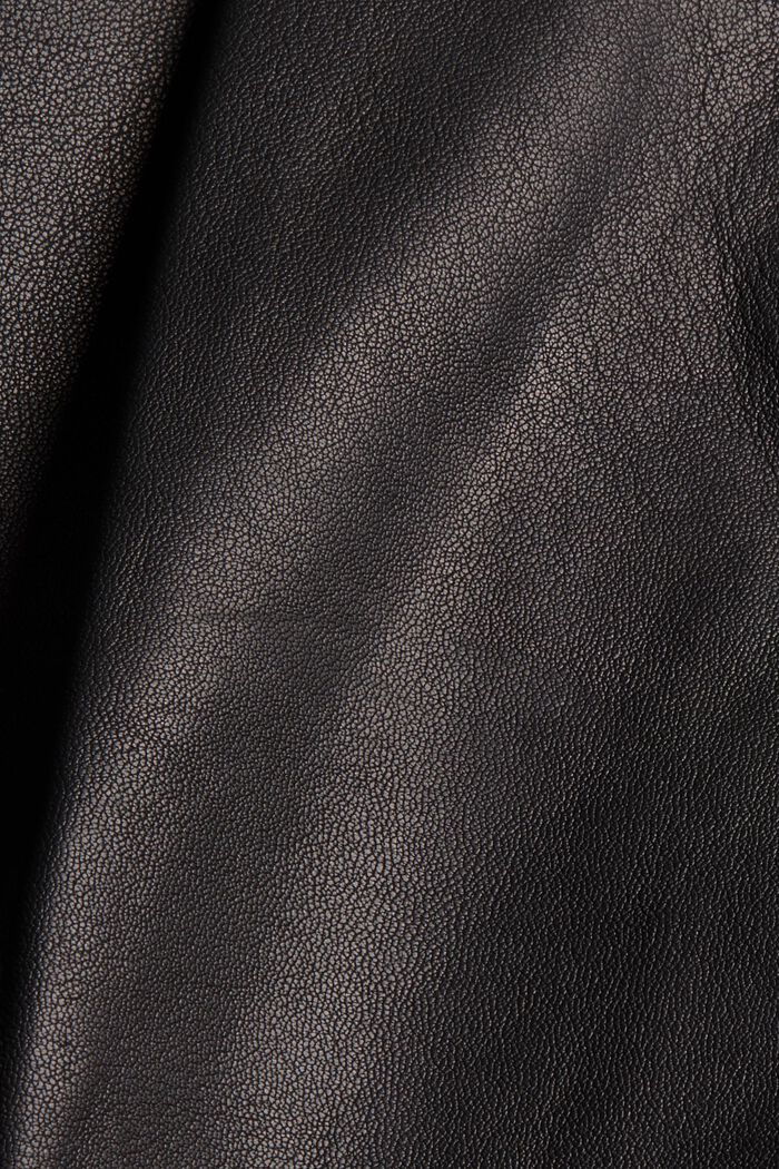 Z kůže: Kalhotová sukně s vysokým pasem, BLACK, detail image number 4
