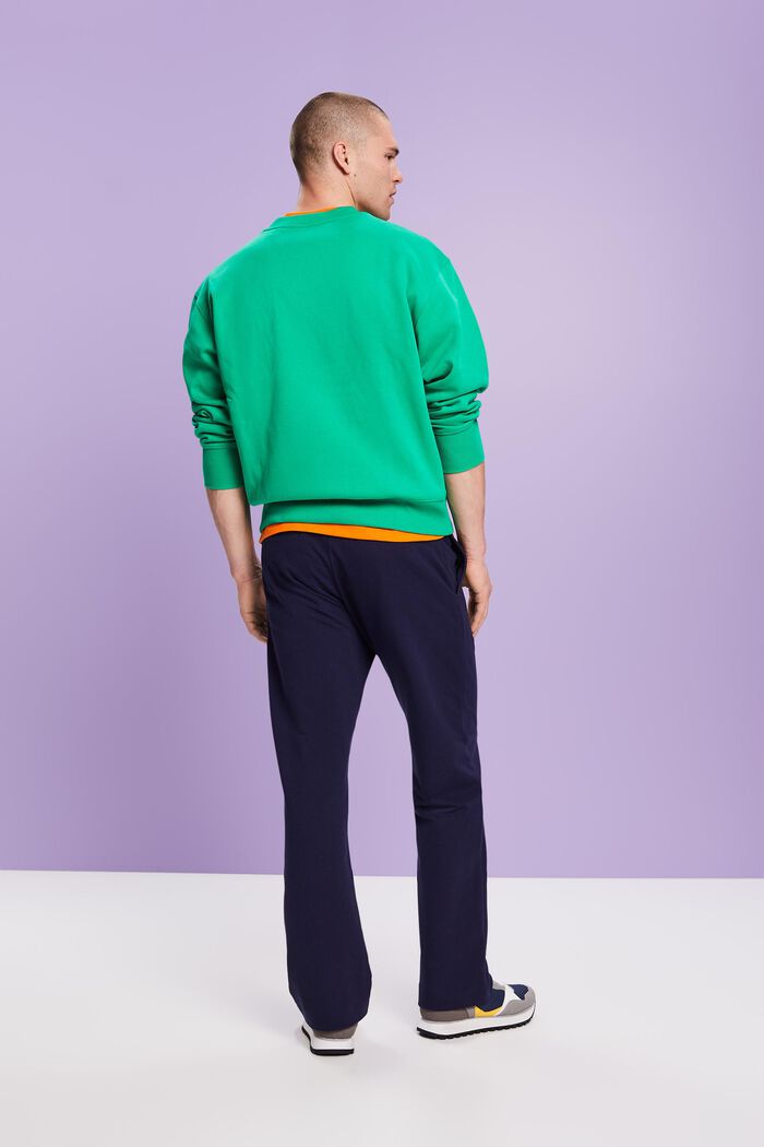 Kalhoty s rovnými liniemi, ze směsi s bio bavlnou, BLUE RINSE, detail image number 3