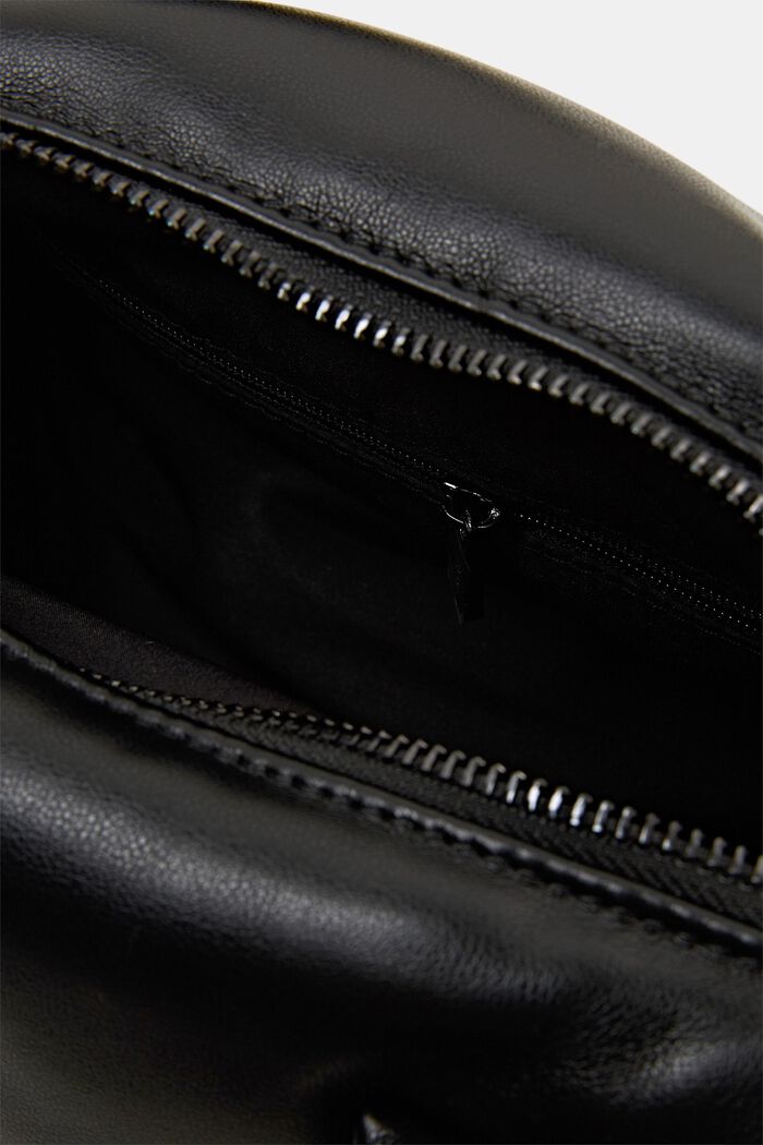 Velká nadýchaná kabelka z imitace kůže, BLACK, detail image number 3
