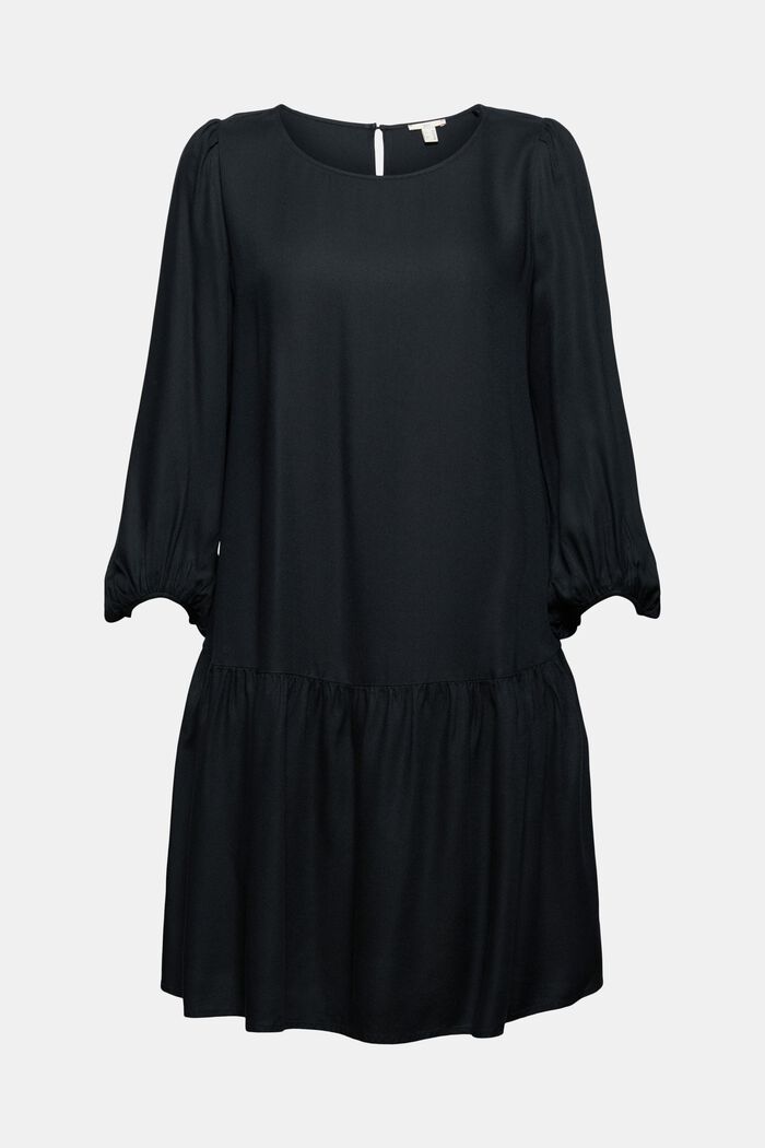 Volánové šaty z materiálu LENZING™ ECOVERO™, BLACK, detail image number 7