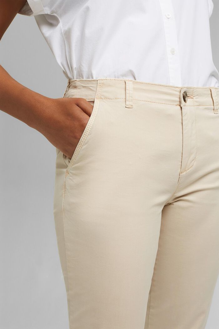 Strečové chino kalhoty s pima bio bavlnou, BEIGE, detail image number 2