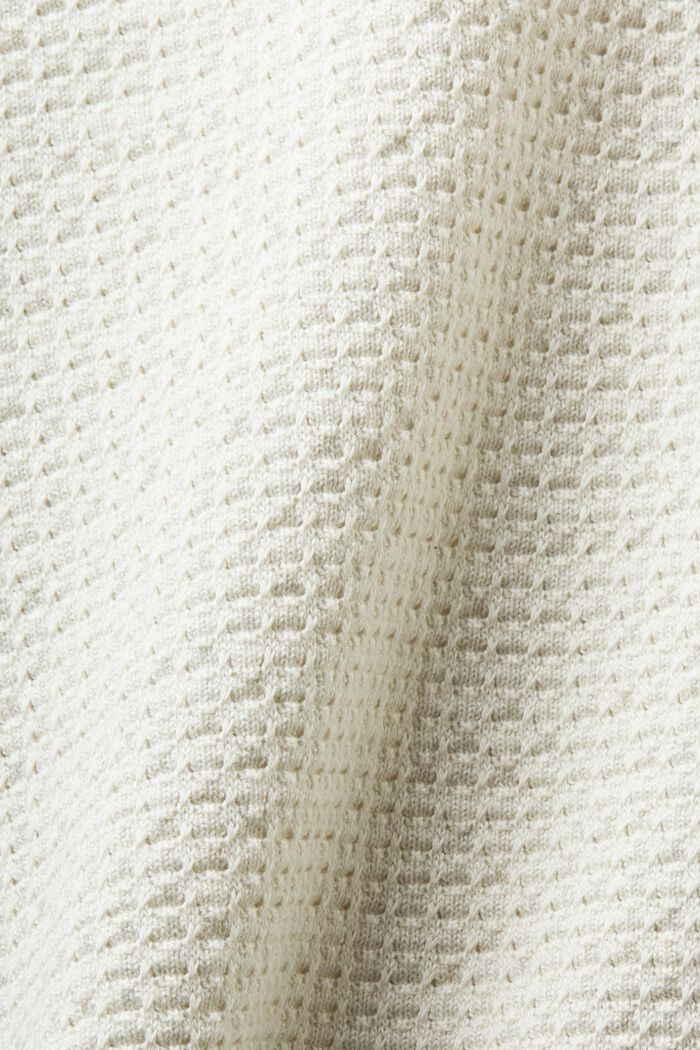 Pulovr s límcem, ze strukturované bavlny, OFF WHITE, detail image number 4
