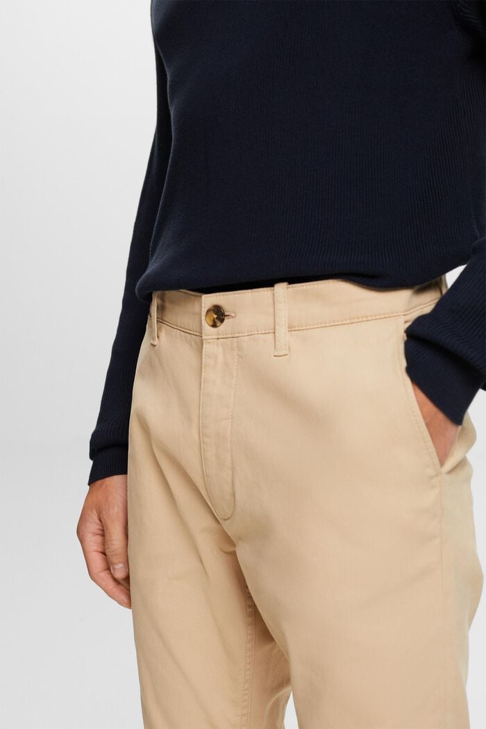 Kalhoty chino, strečová bavlna, SAND, detail image number 3