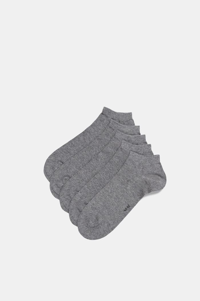 5 párů nízkých ponožek, ze směsi s bavlnou, LIGHT GREY MELANGE, detail image number 0