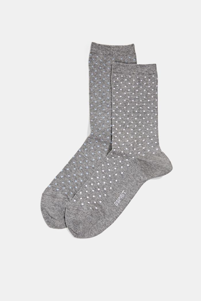 2 páry ponožek s puntíky, bio bavlna, LIGHT GREY MELANGE, detail image number 0