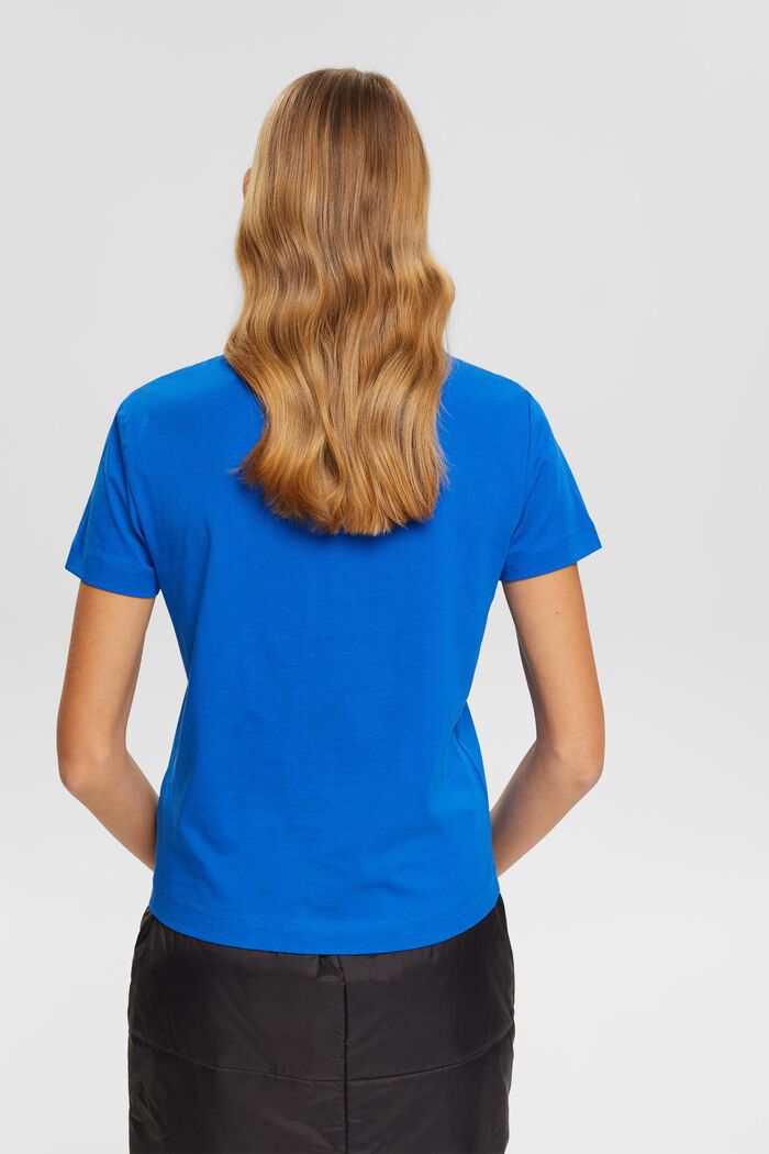 Bavlněné tričko s kulatým výstřihem, BLUE, detail image number 3