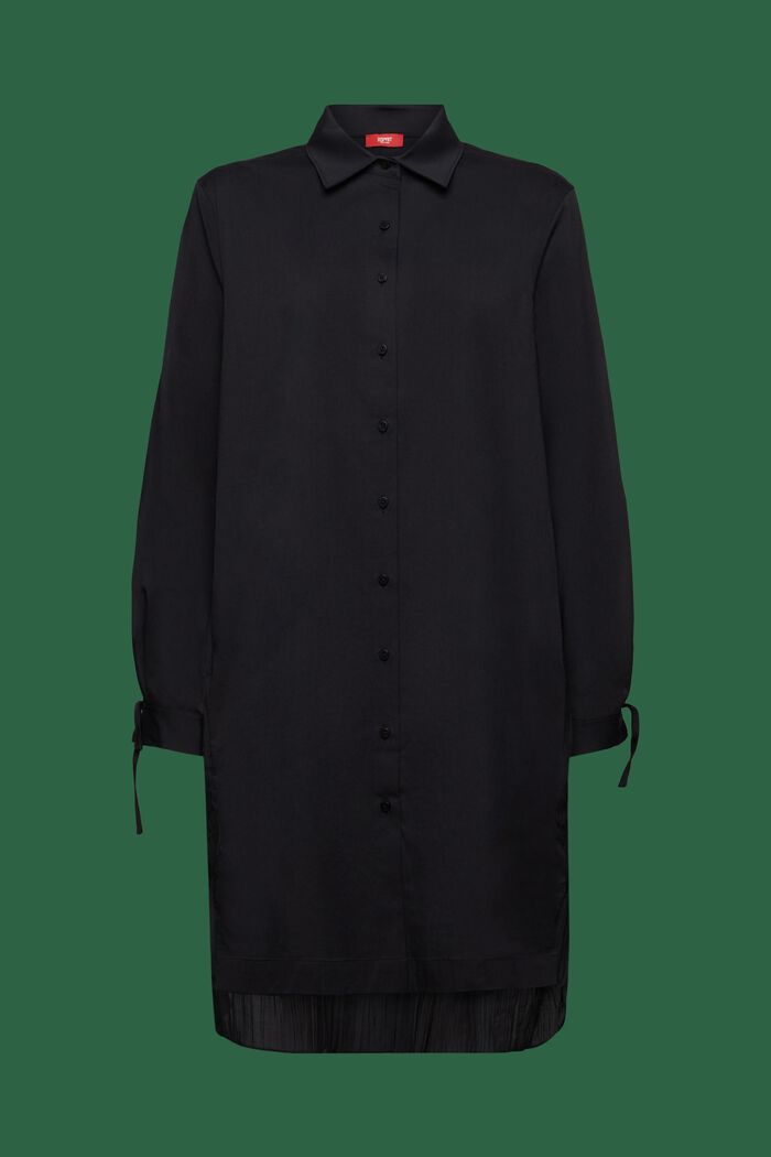 Košilové midi šaty ze zmačkaného materiálu, BLACK, detail image number 5