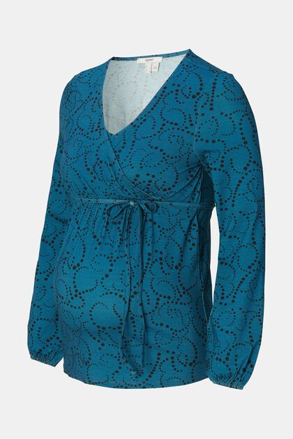 Vzorované tričko s dlouhým rukávem, LENZING™ ECOVERO™, BLUE CORAL, overview