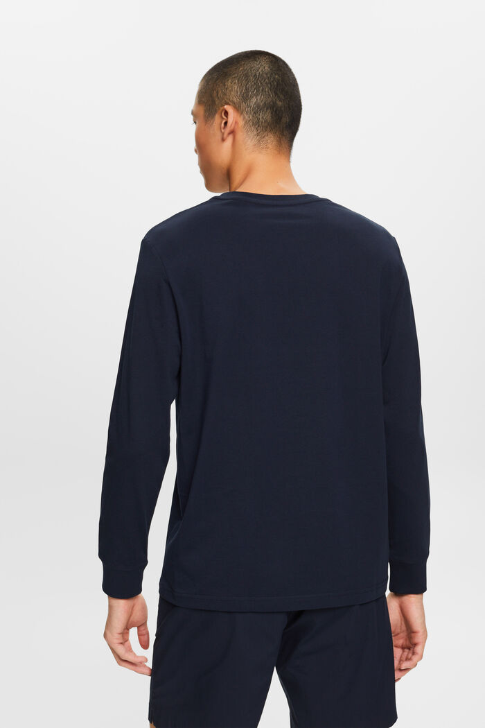 Žerzejové tričko s dlouhým rukávem, 100 % bavlna, NAVY, detail image number 3