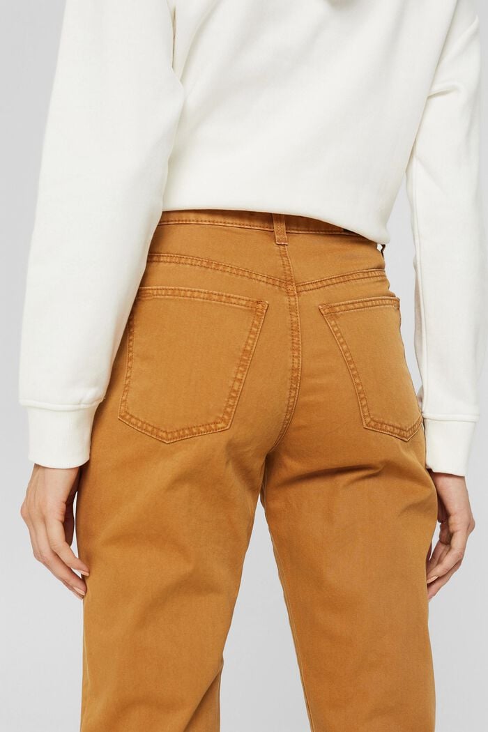 Kalhoty s vysokým pasem se dvojitým zapínáním na knoflík, 100% bio bavlna, BARK, detail image number 2