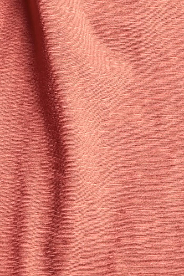 Tričko se špičatým výstřihem, bio bavlna, CORAL, detail image number 4
