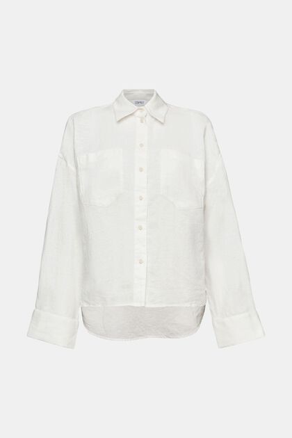 Košilová halenka ze směsi bavlny a lnu