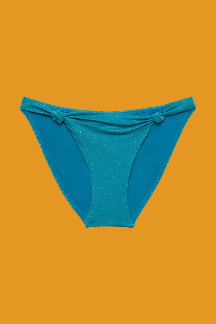 Třpytivé bikinové kalhotky s uzlem, TEAL BLUE, detail image number 3